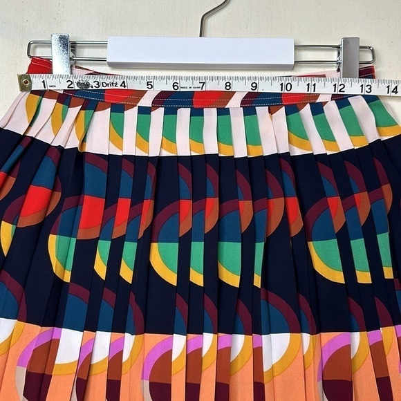 J. Crew Pleated Midi Skirt in Art Deco Print Size 00 - Picture 10 of 11
